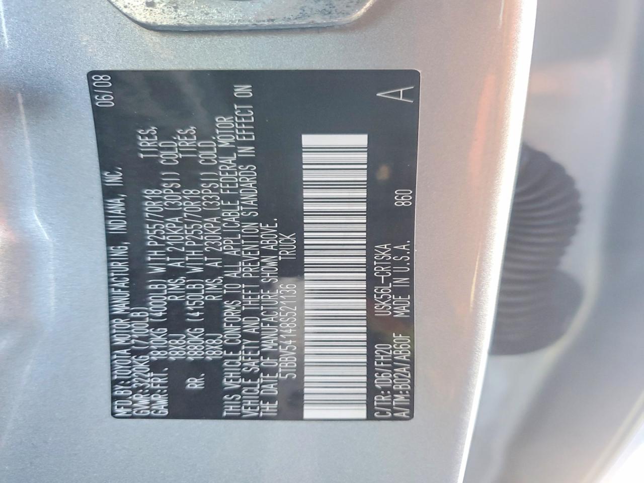 2008 TOYOTA TUNDRA