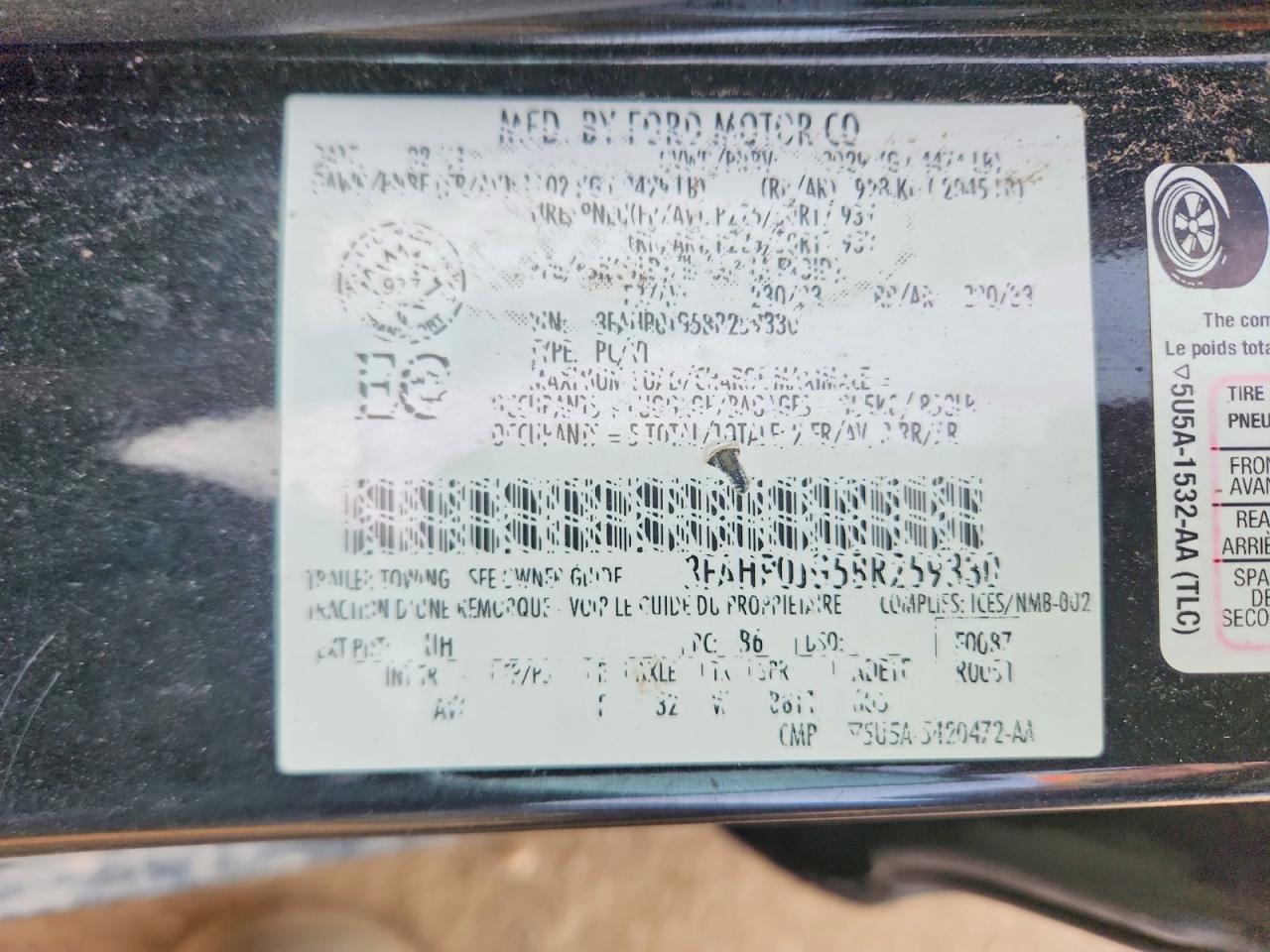 2011 FORD FUSION