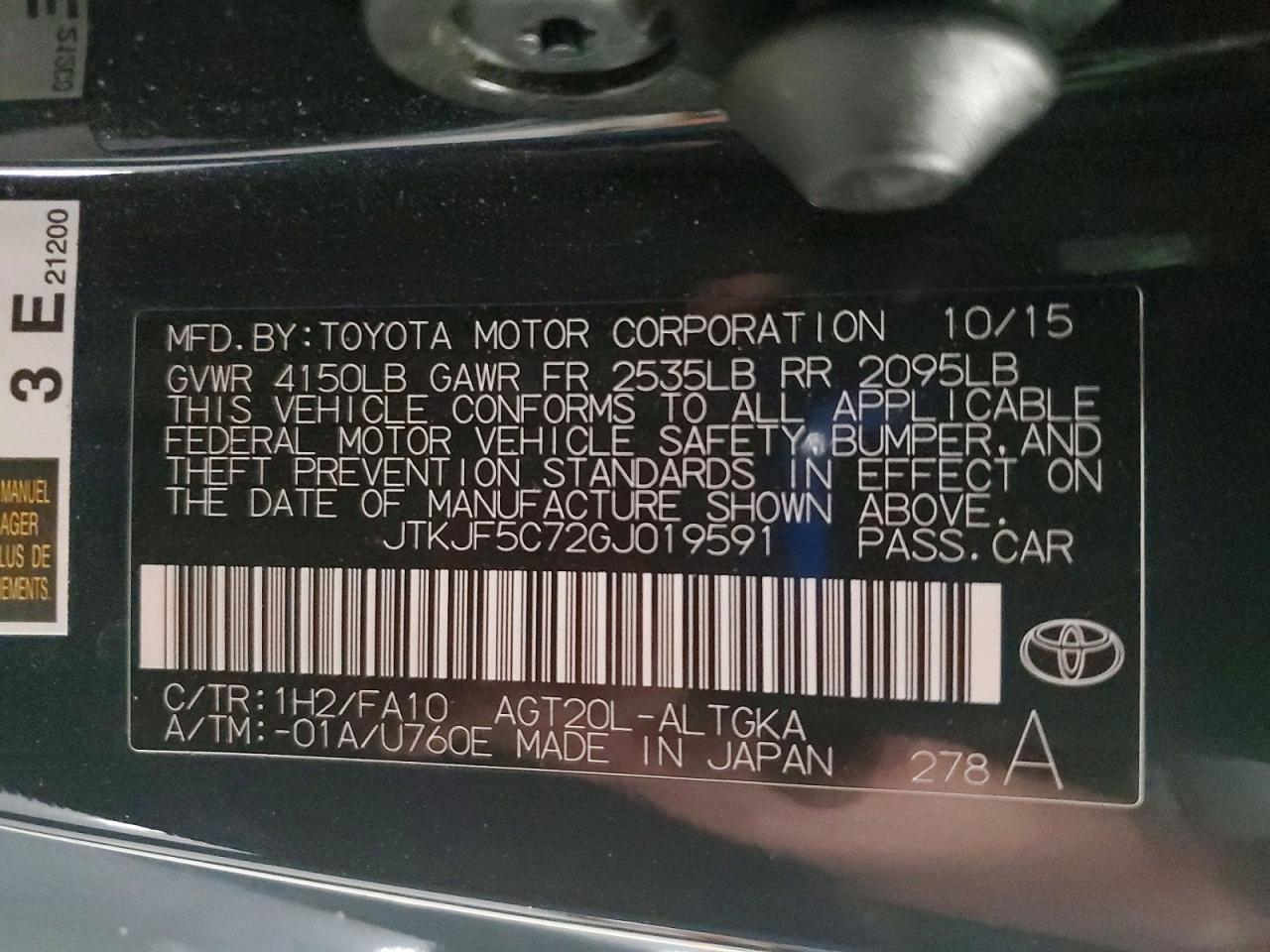 2016 TOYOTA SCION