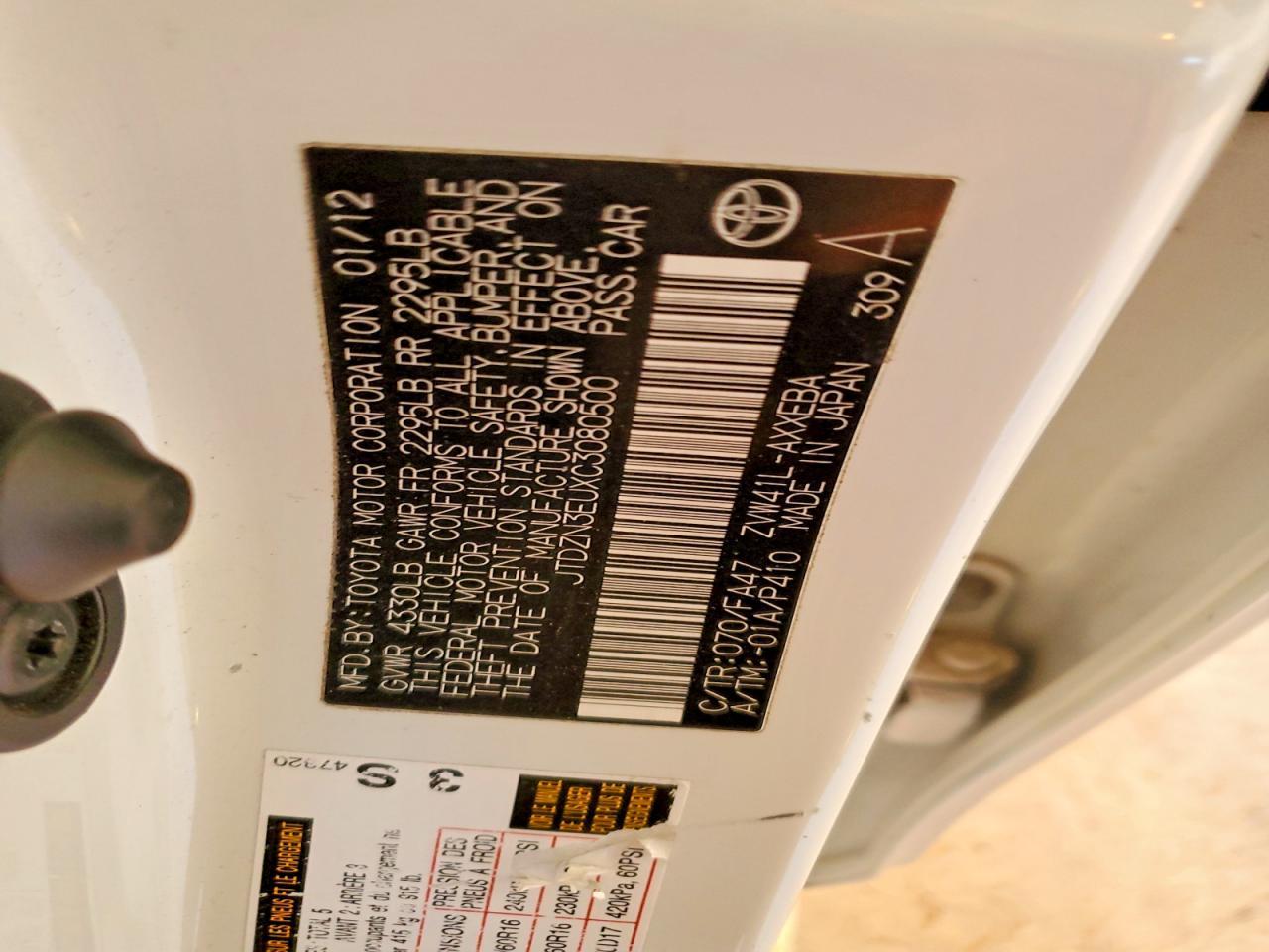 2012 TOYOTA PRIUS V