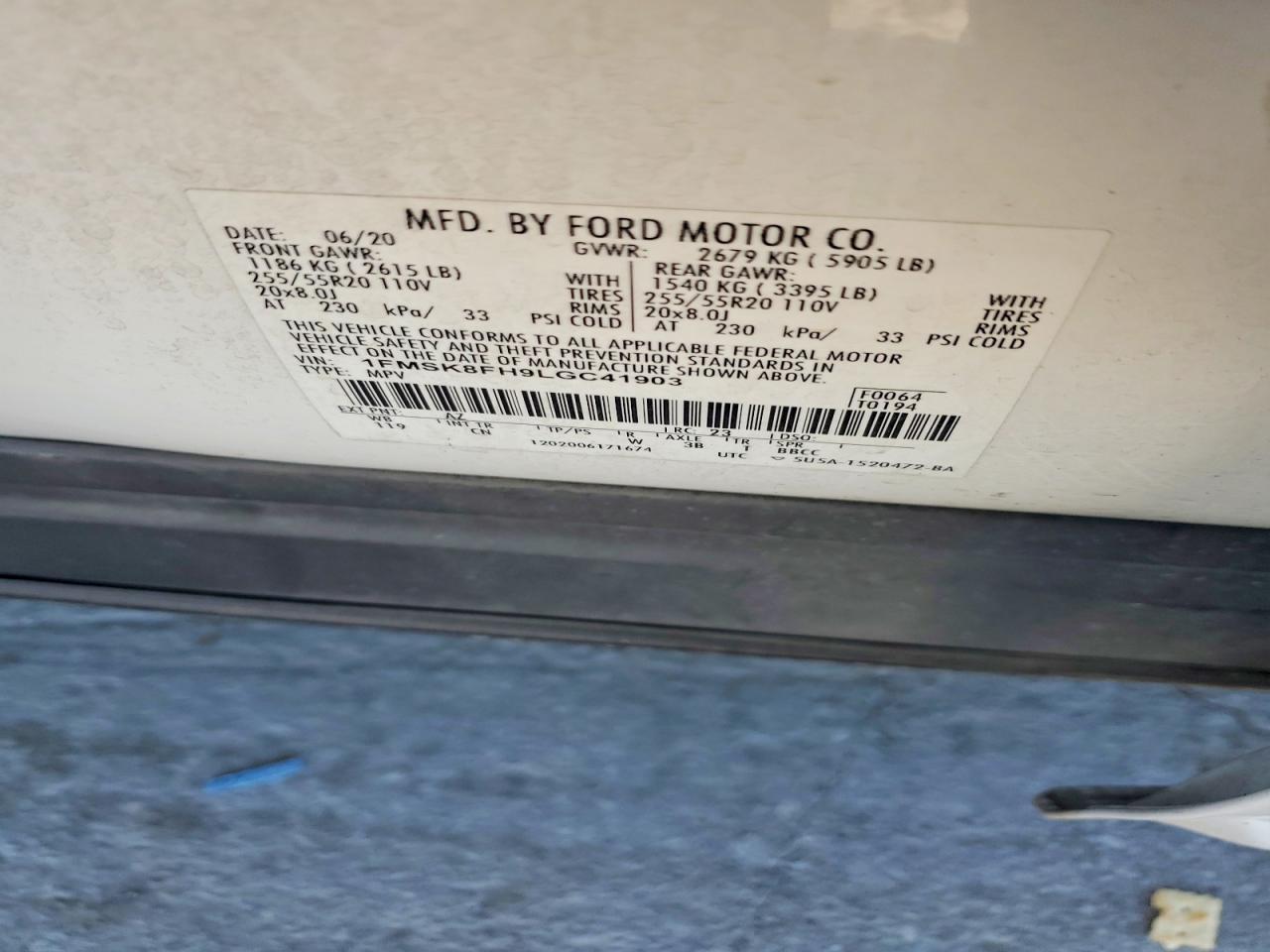 2020 FORD EXPLORER