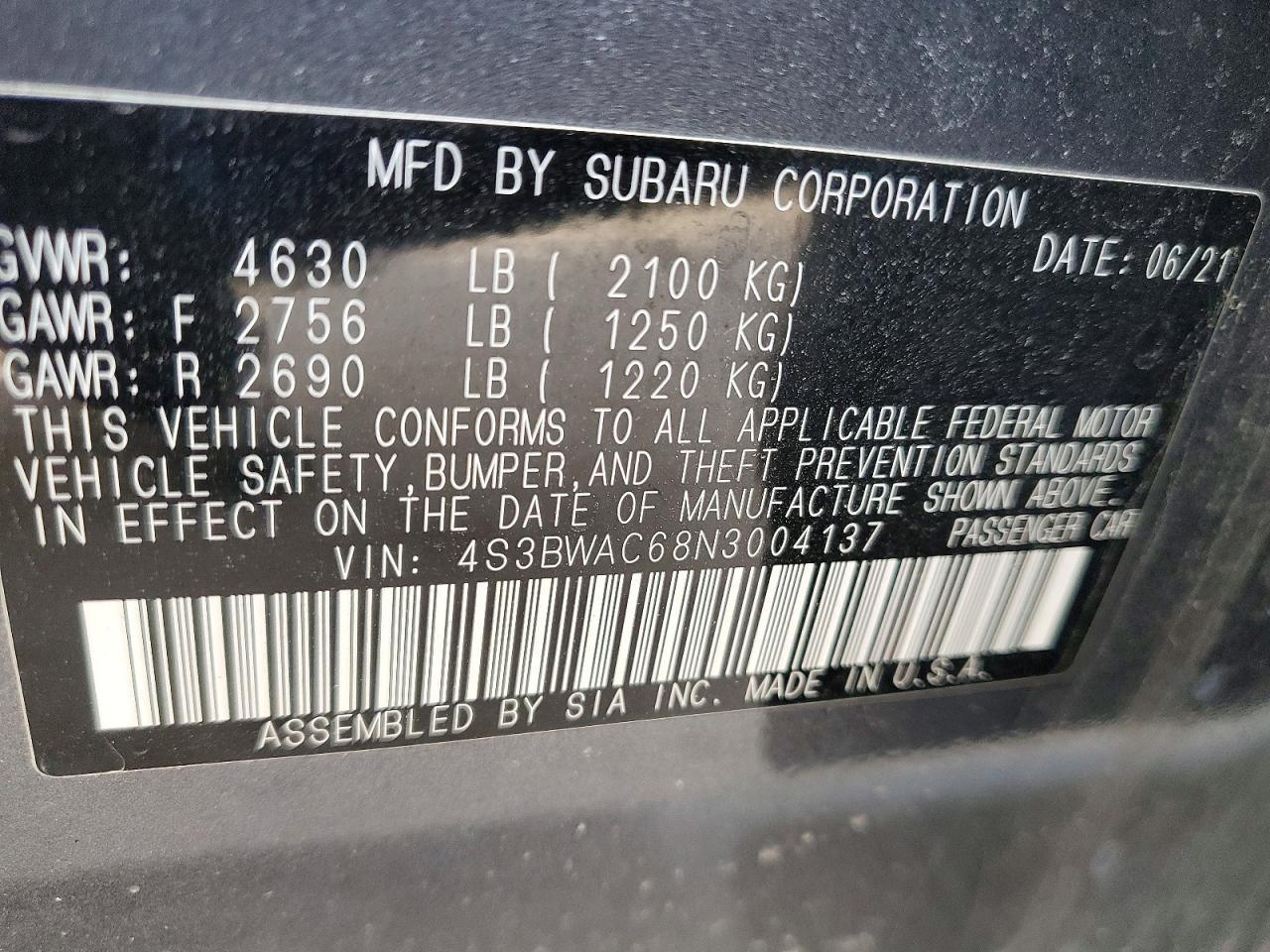 2022 SUBARU Legacy