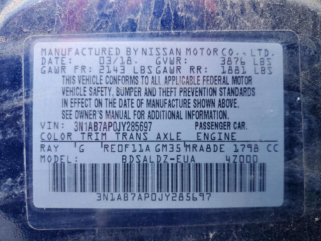 2018 NISSAN SENTRA