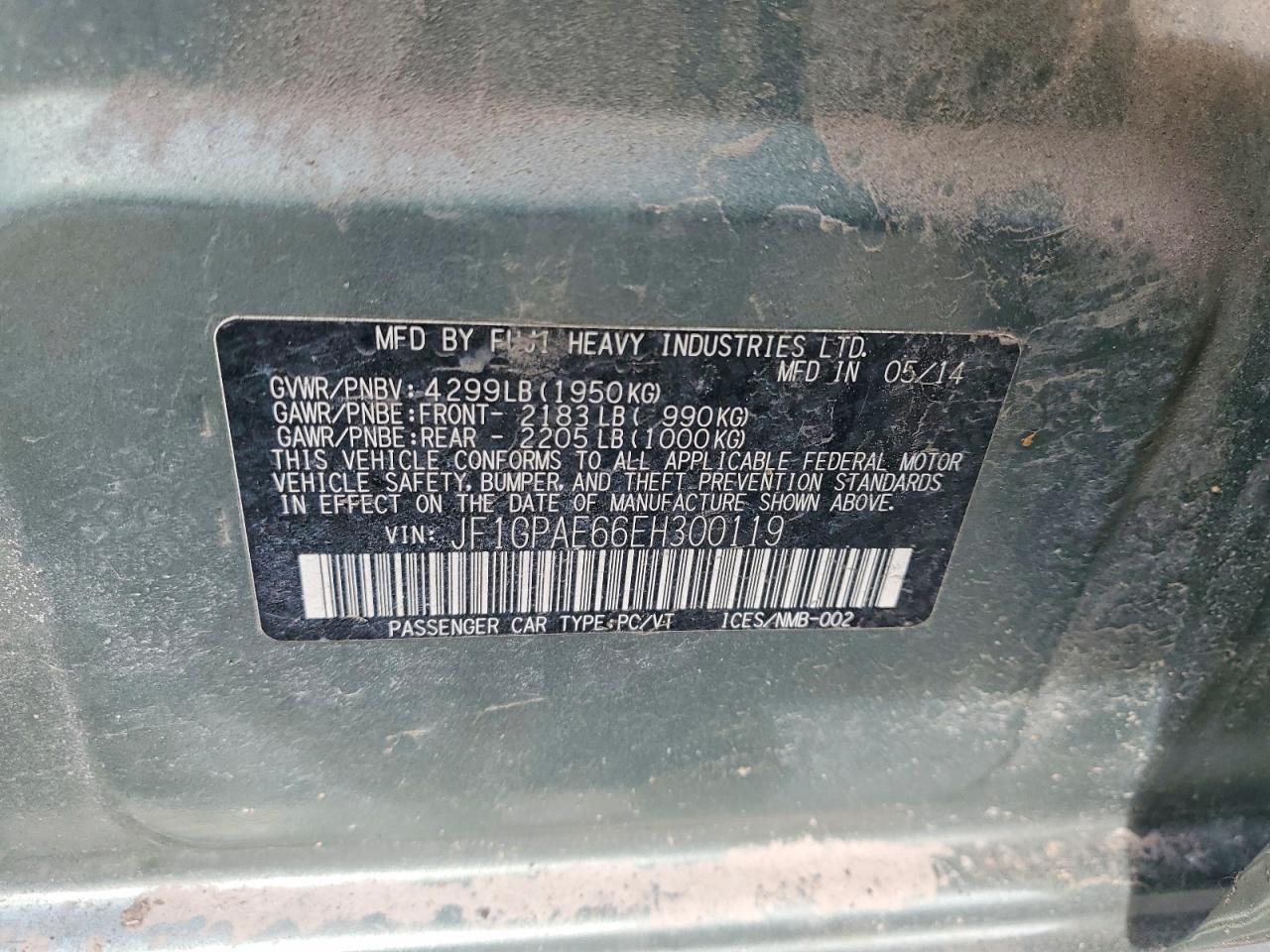 2014 SUBARU IMPREZA