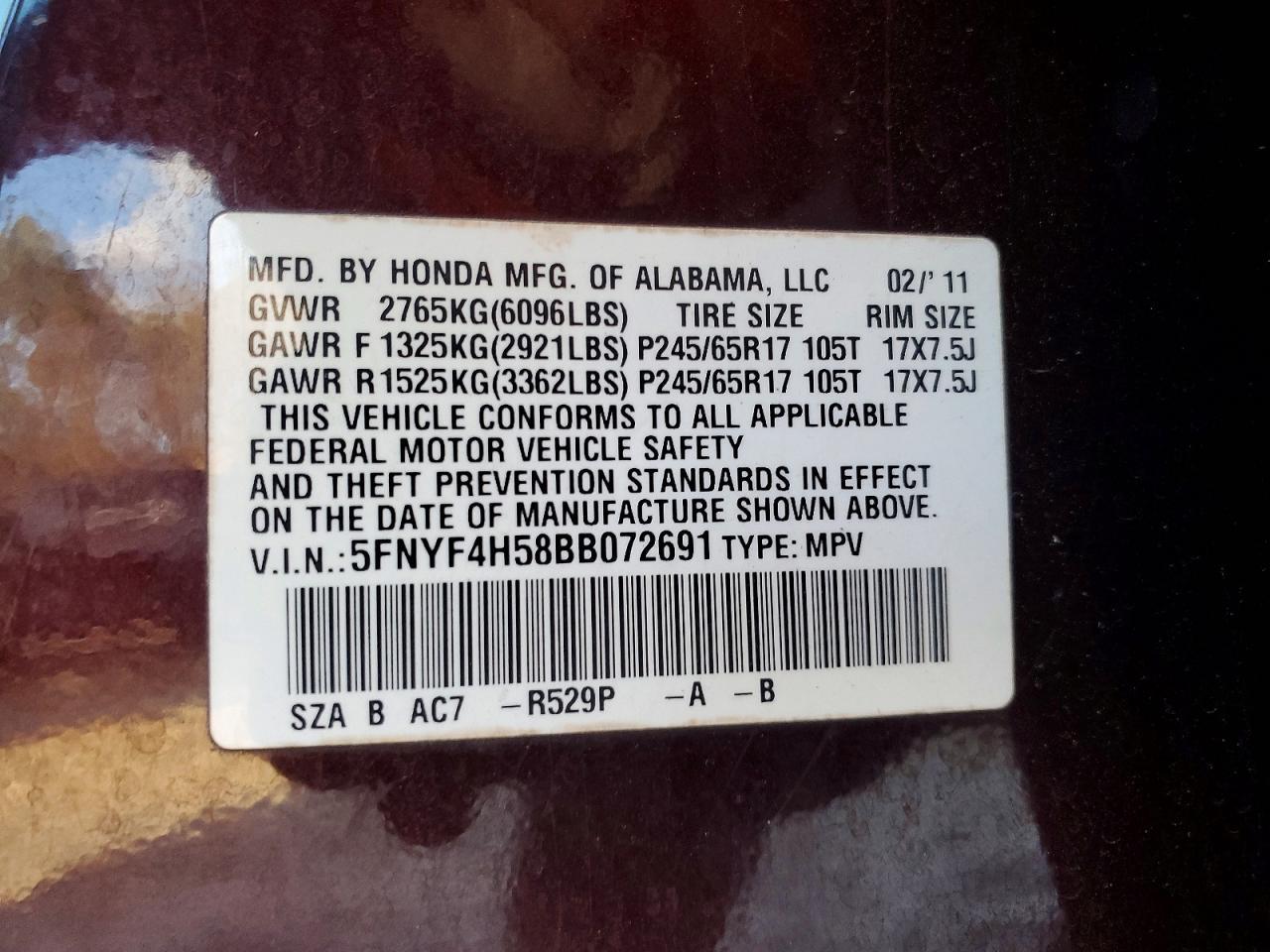2011 HONDA PILOT