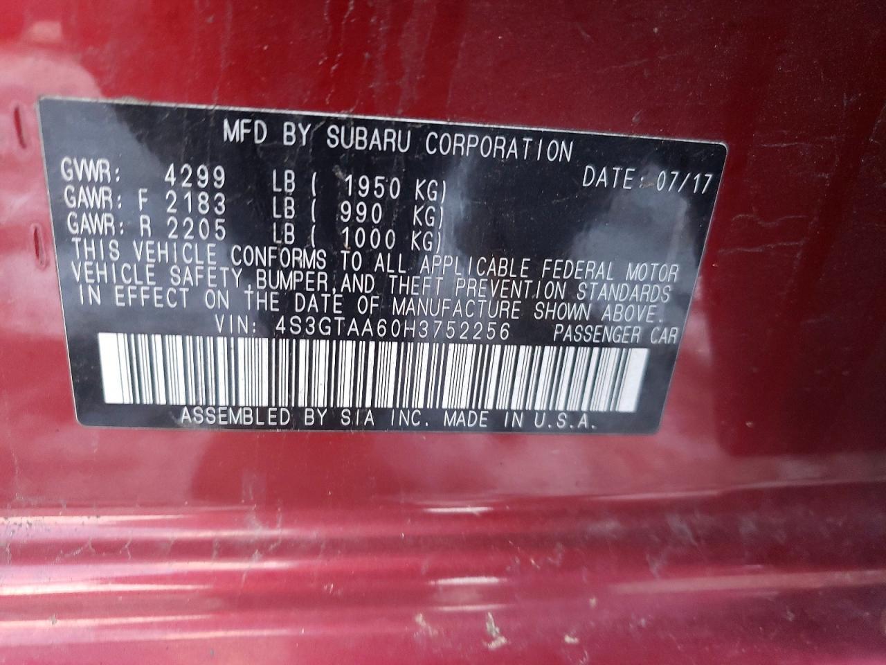 2017 SUBARU IMPREZA