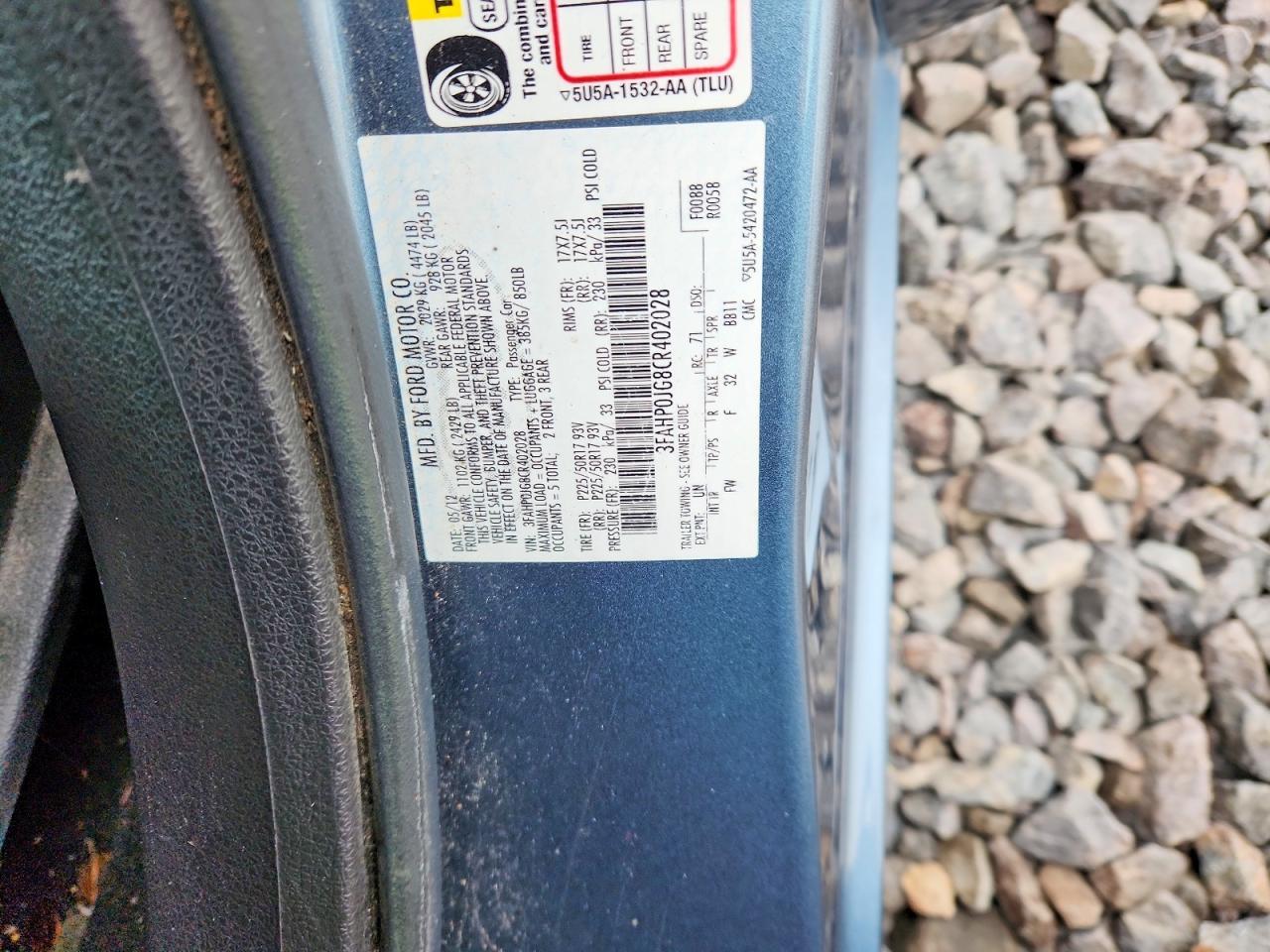 2012 FORD FUSION