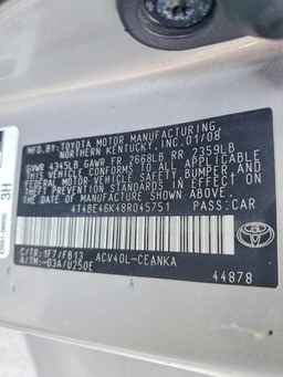 2008 TOYOTA CAMRY