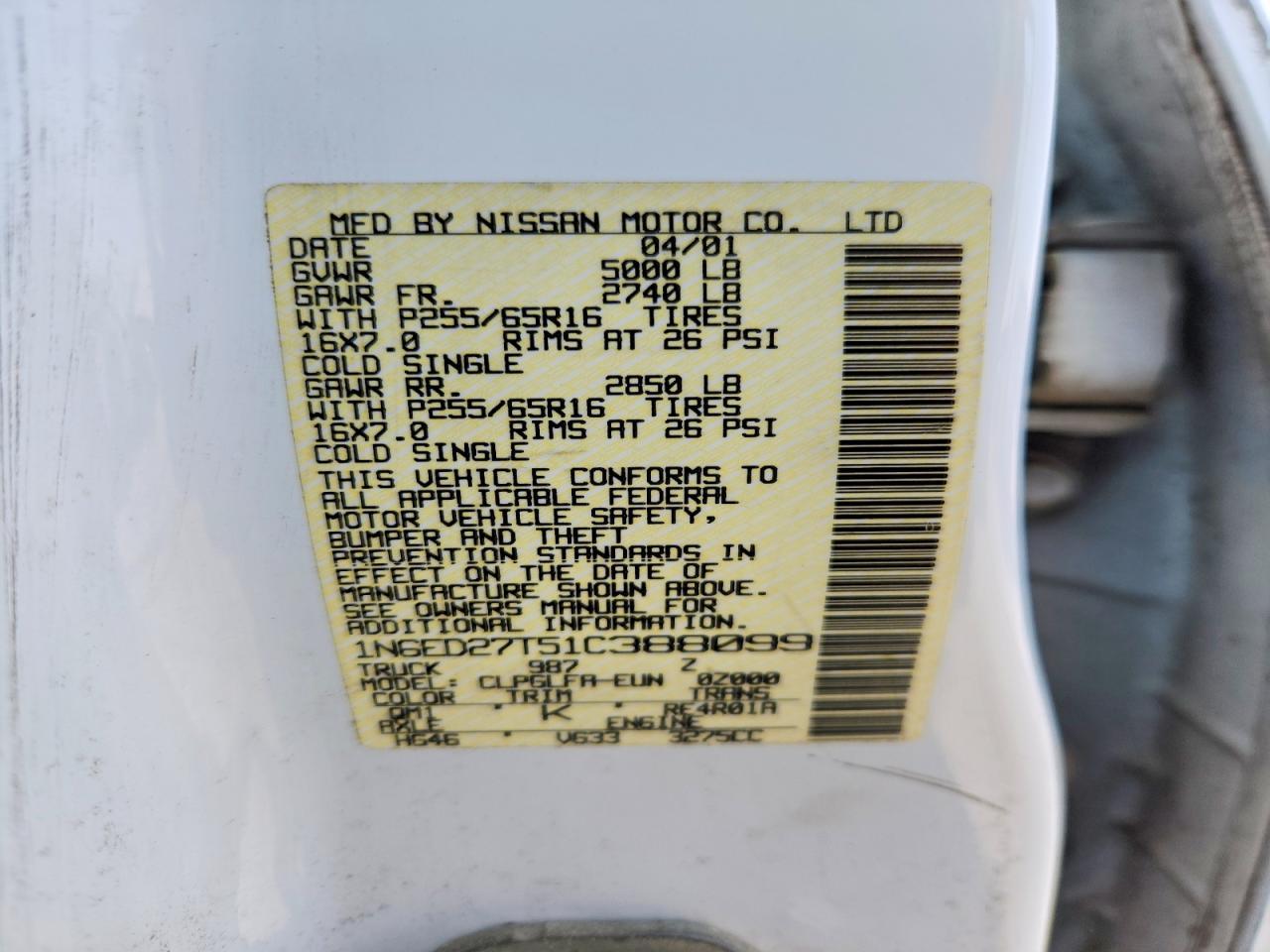 2001 NISSAN Frontier
