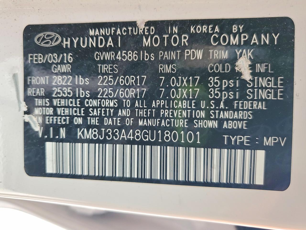 2016 HYUNDAI TUCSON