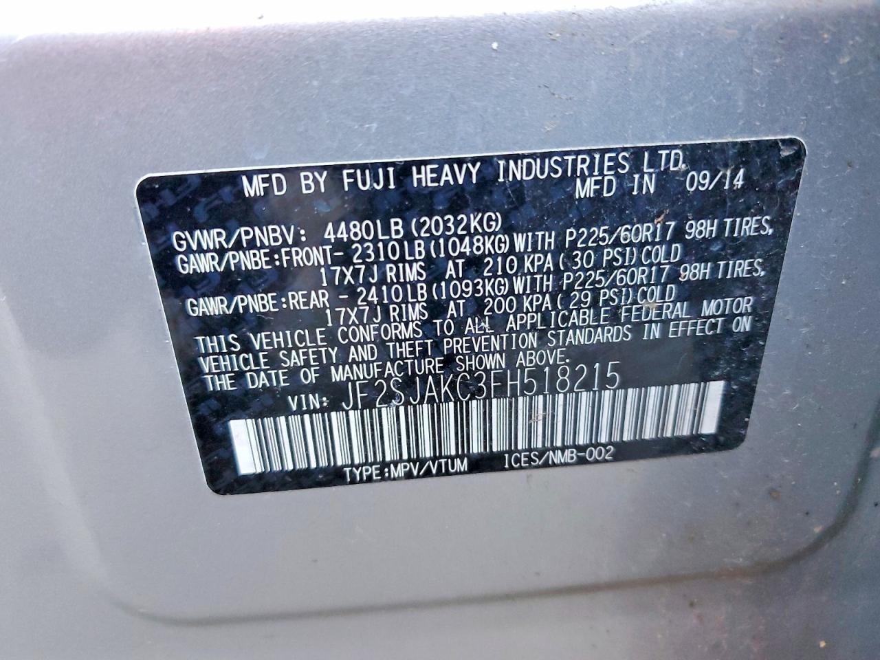 2015 SUBARU FORESTER