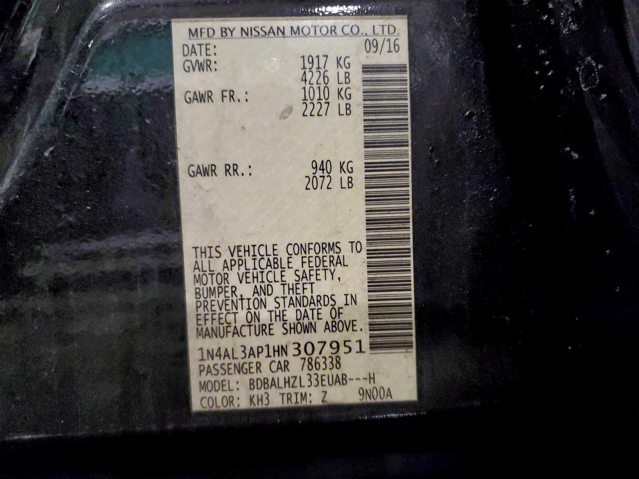 2017 NISSAN ALTIMA