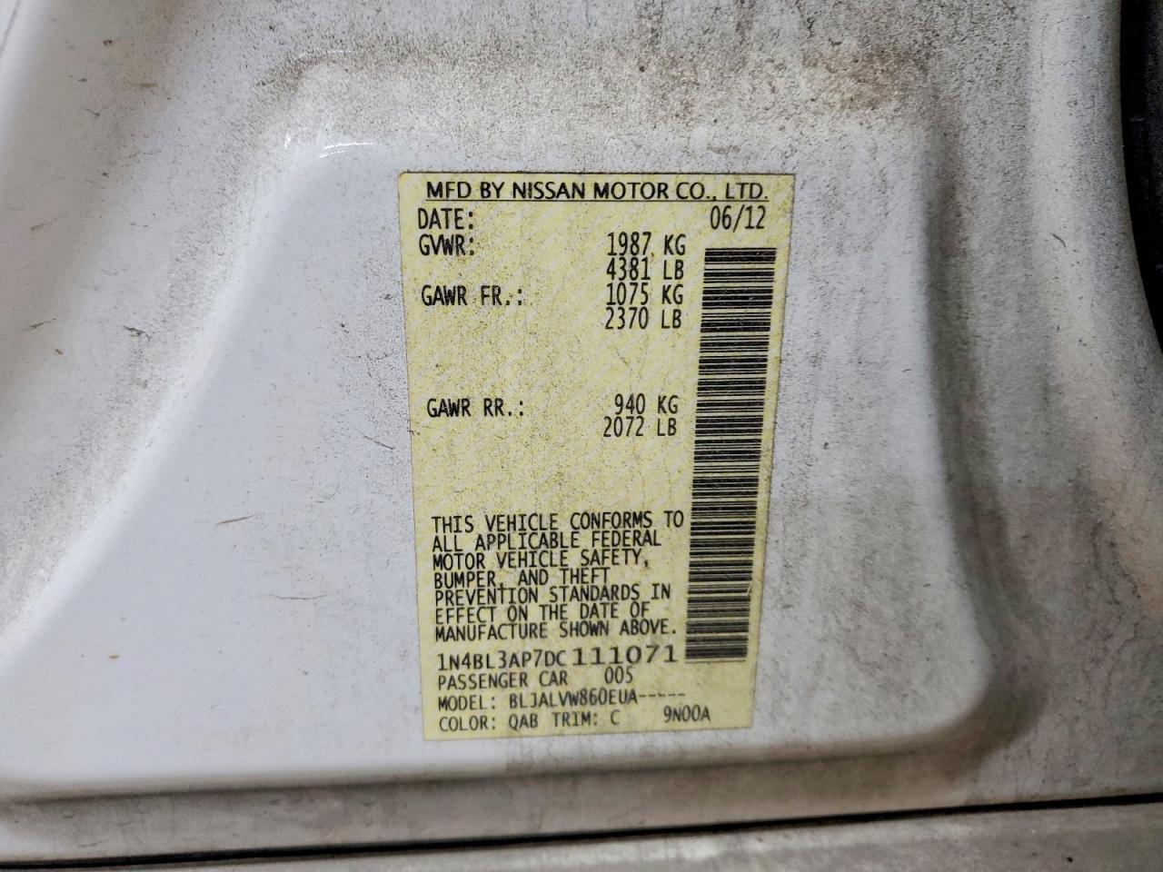 2013 NISSAN ALTIMA