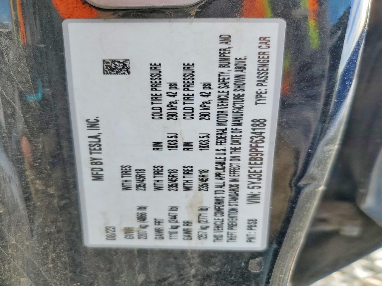 2023 TESLA MODEL 3