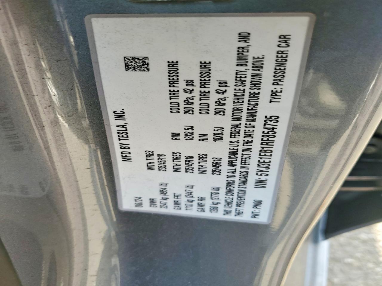 2024 TESLA MODEL 3