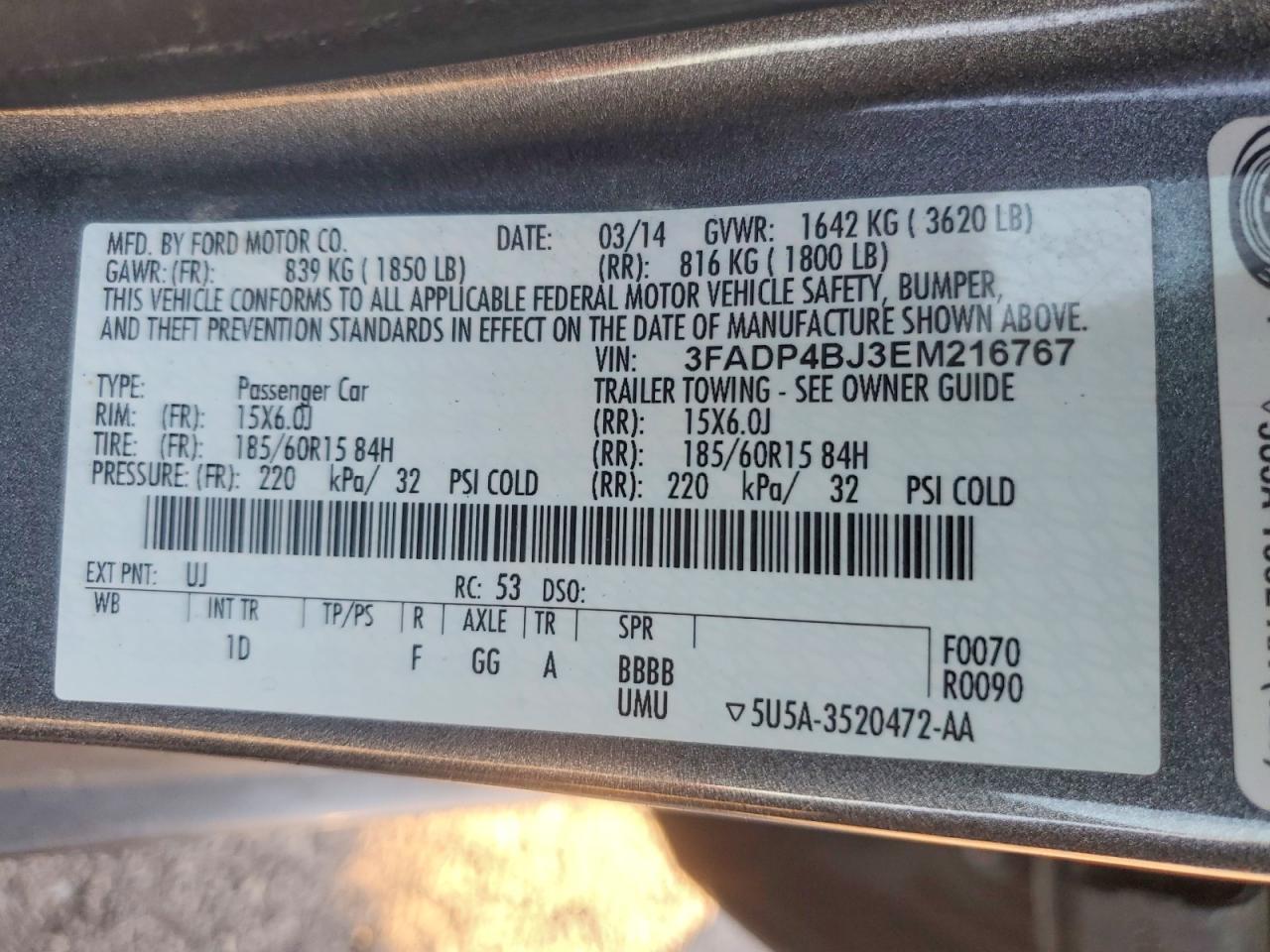 2014 FORD Fiesta