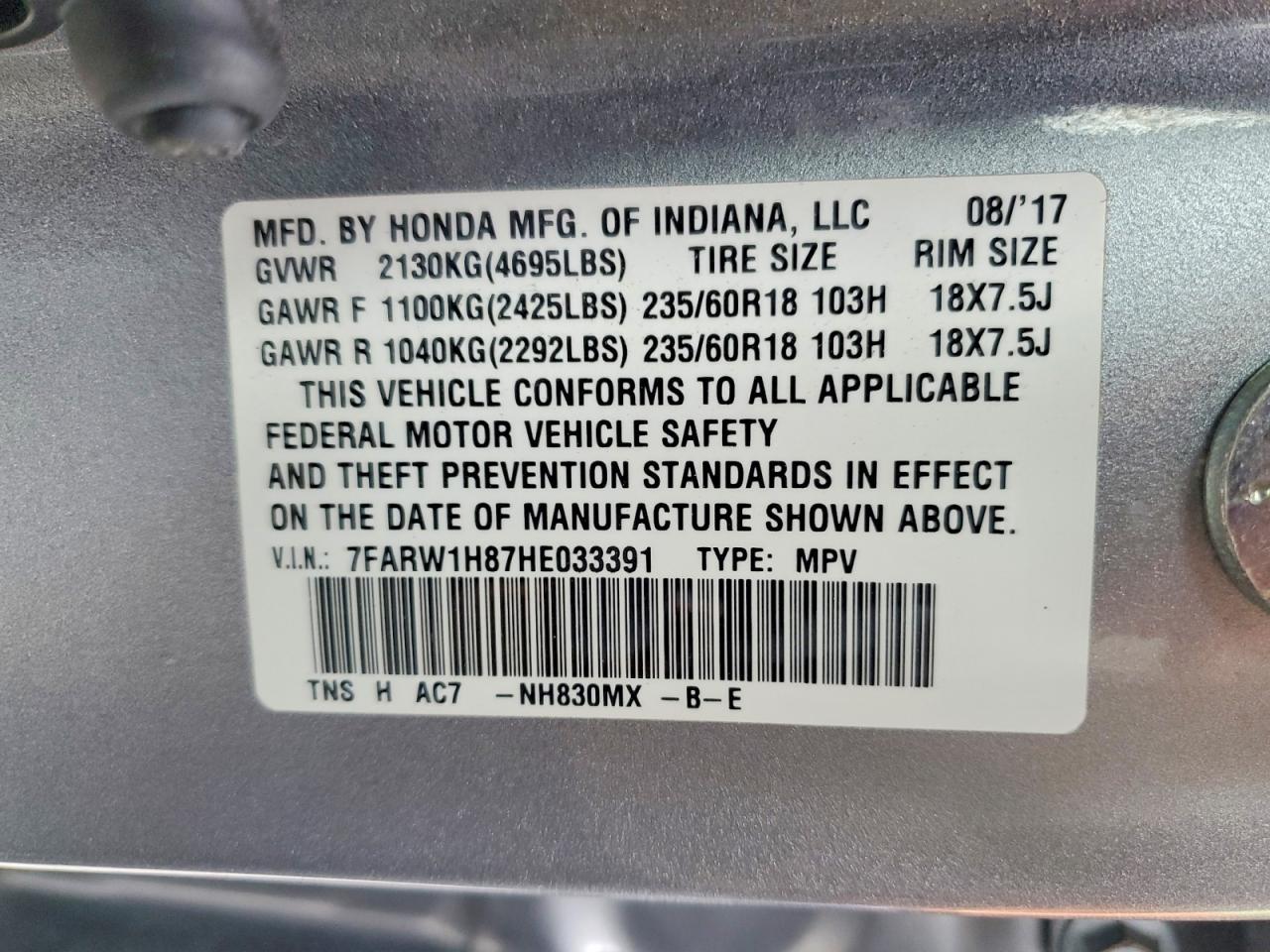 2017 HONDA CR-V