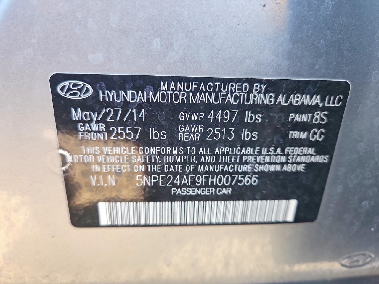 2015 HYUNDAI SONATA