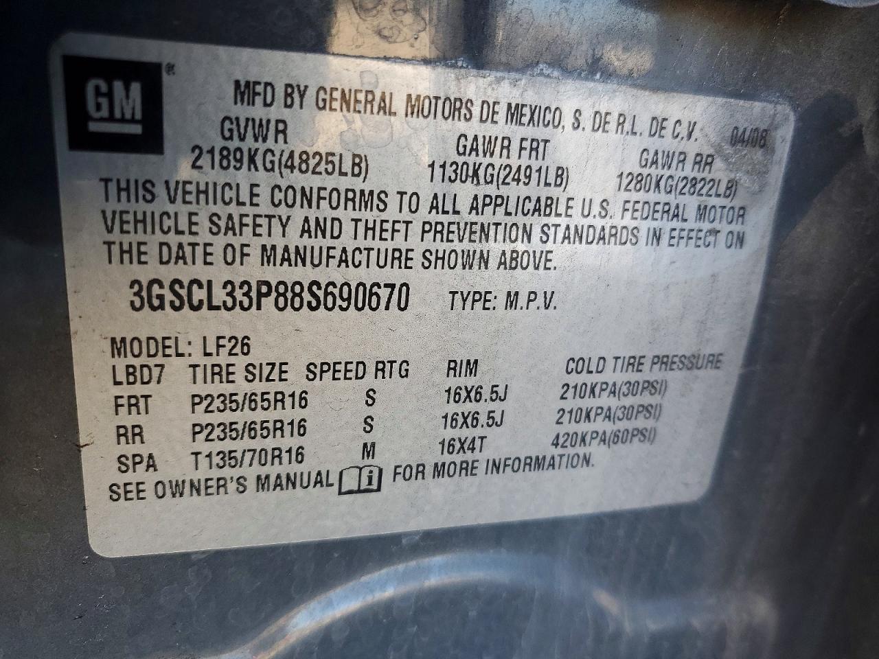 2008 SATURN Vue