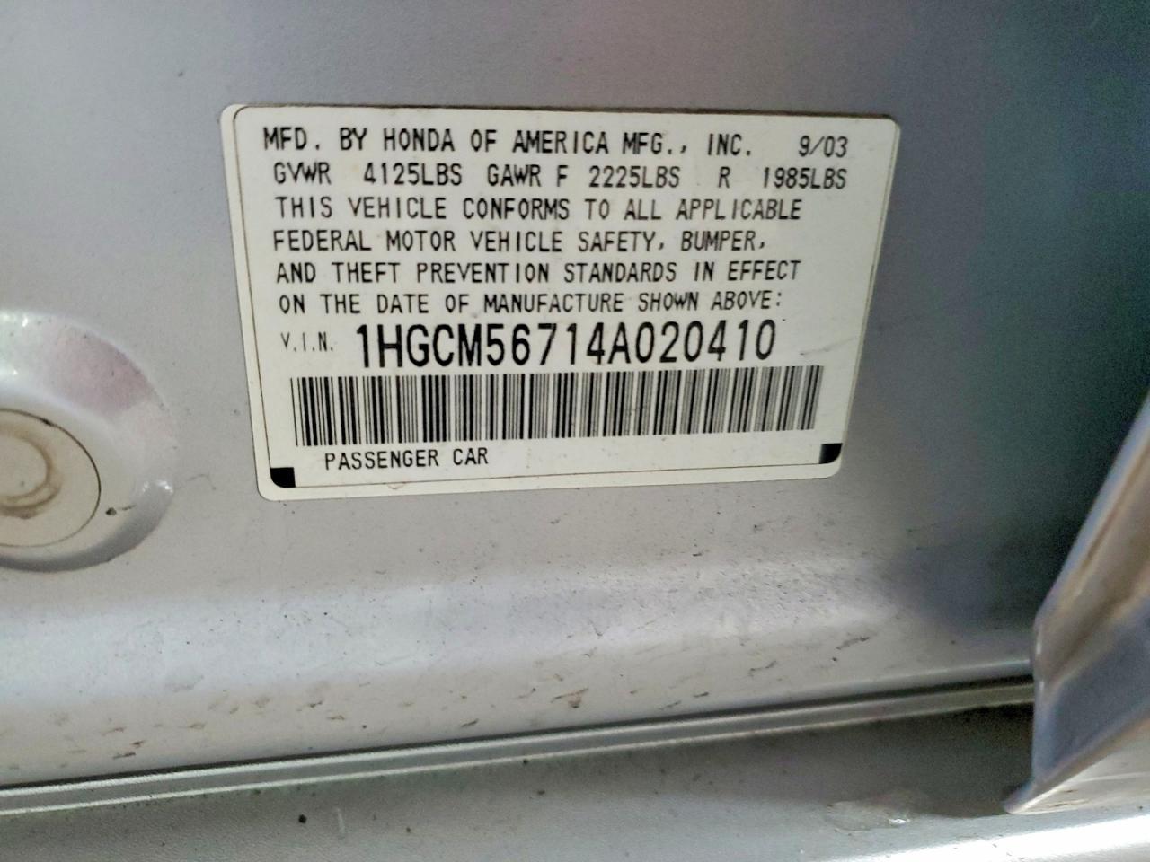 2004 HONDA ACCORD