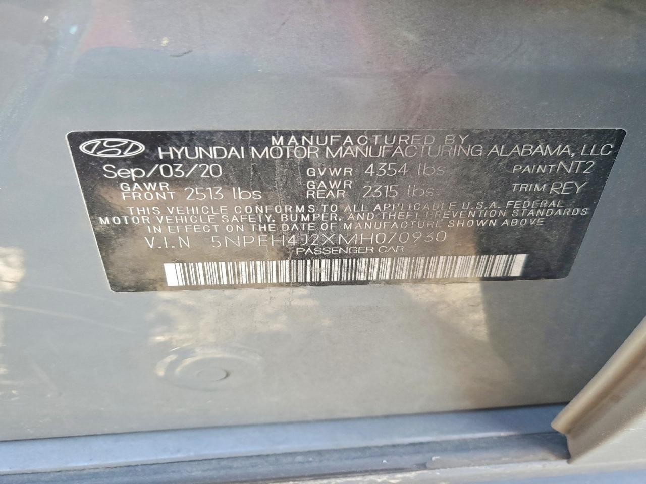 2021 HYUNDAI SONATA