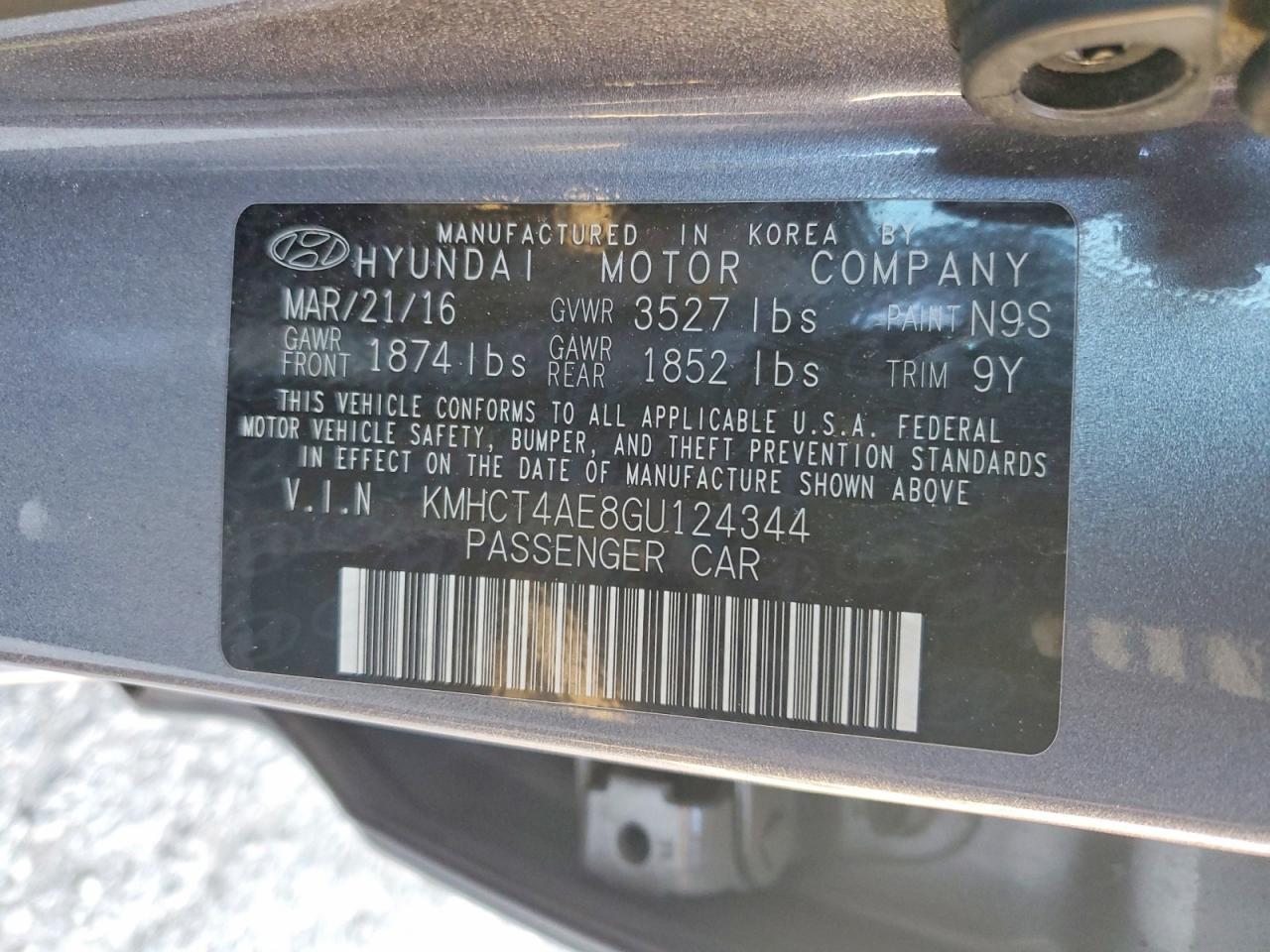 2016 HYUNDAI ACCENT