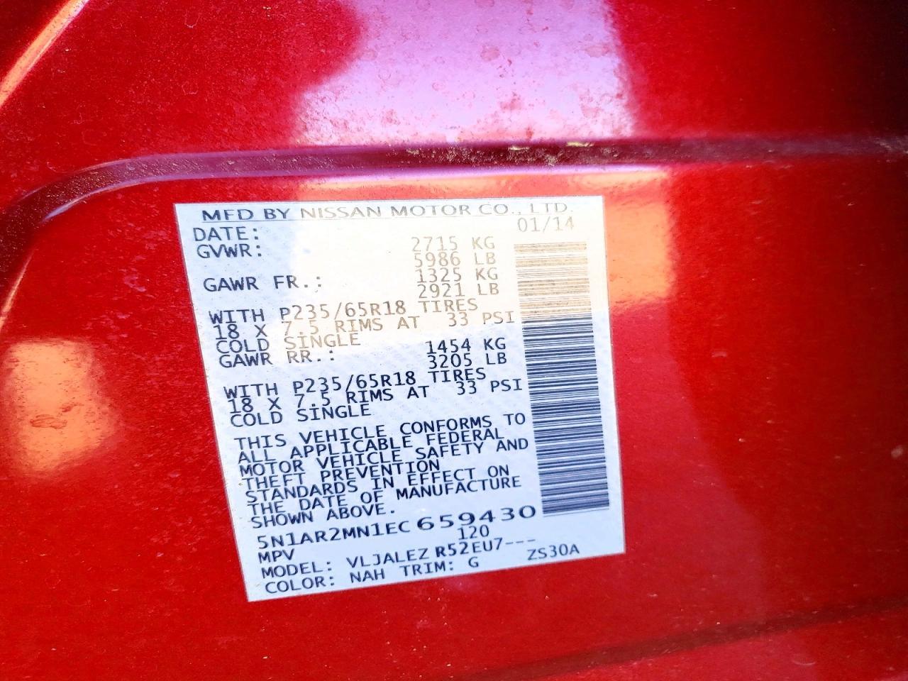 2014 NISSAN PATHFINDER
