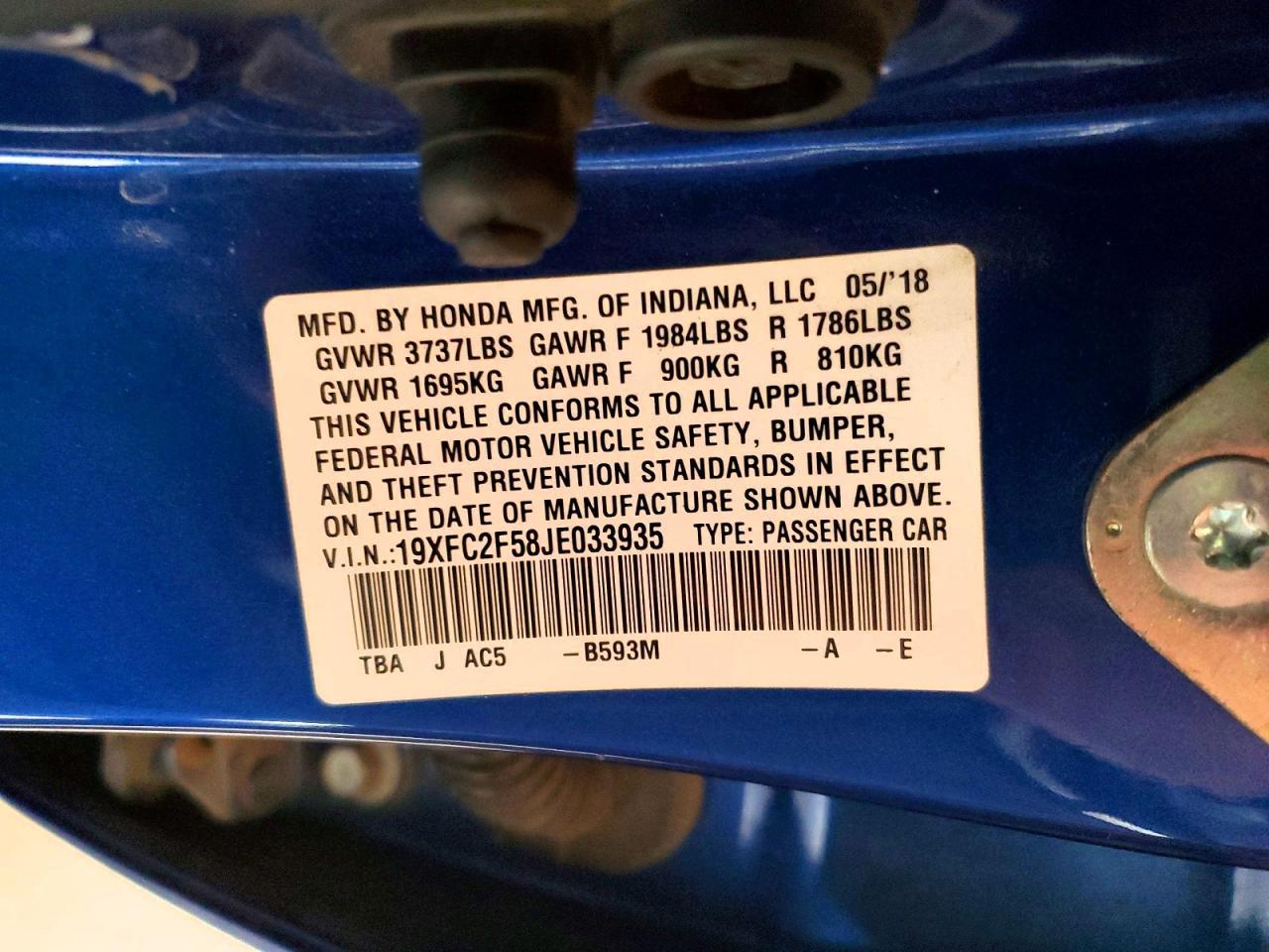 2018 HONDA CIVIC