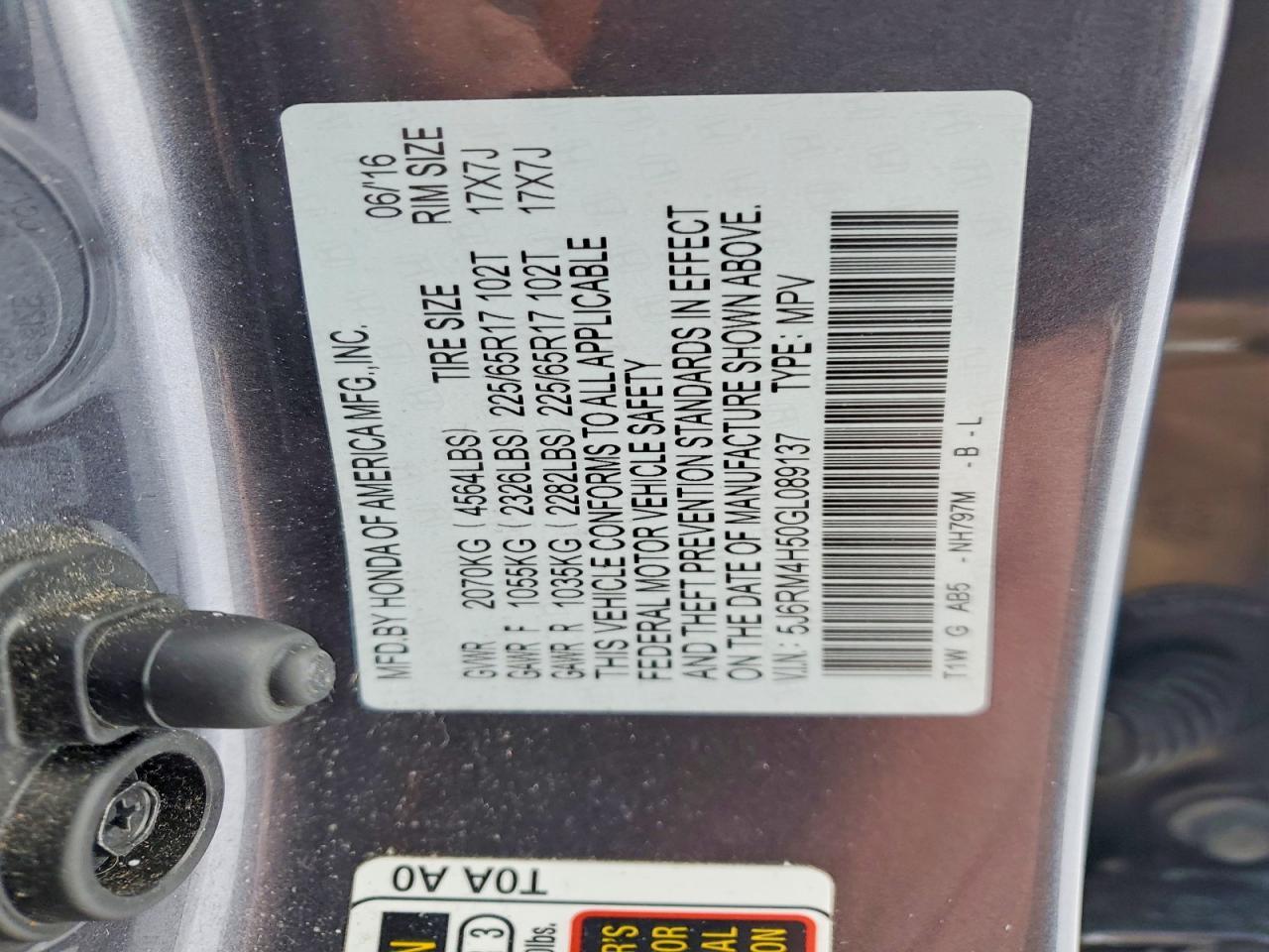 2016 HONDA CR-V