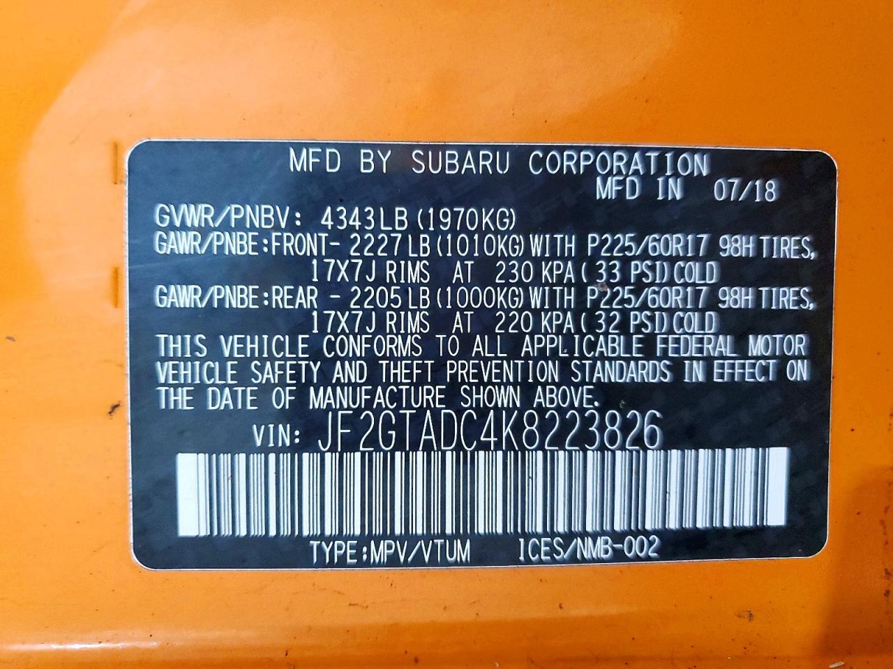 2019 SUBARU Crosstrek
