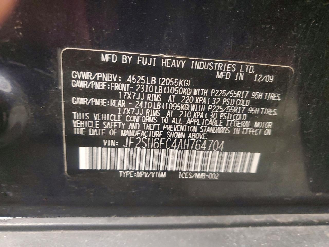 2010 SUBARU FORESTER