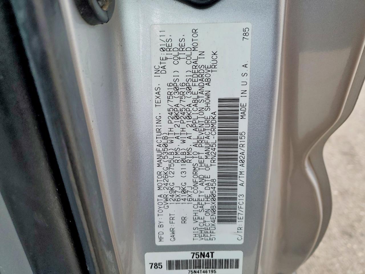 2011 TOYOTA TACOMA