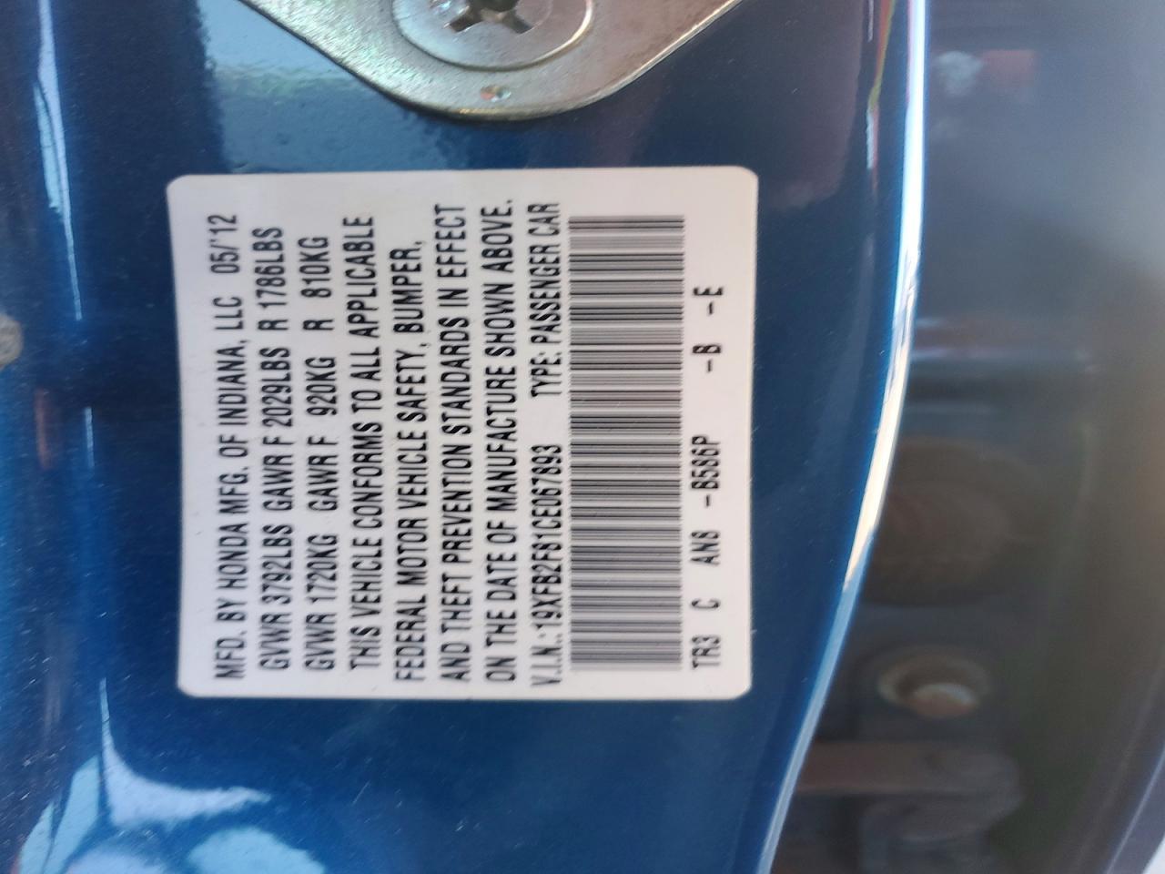 2012 HONDA CIVIC