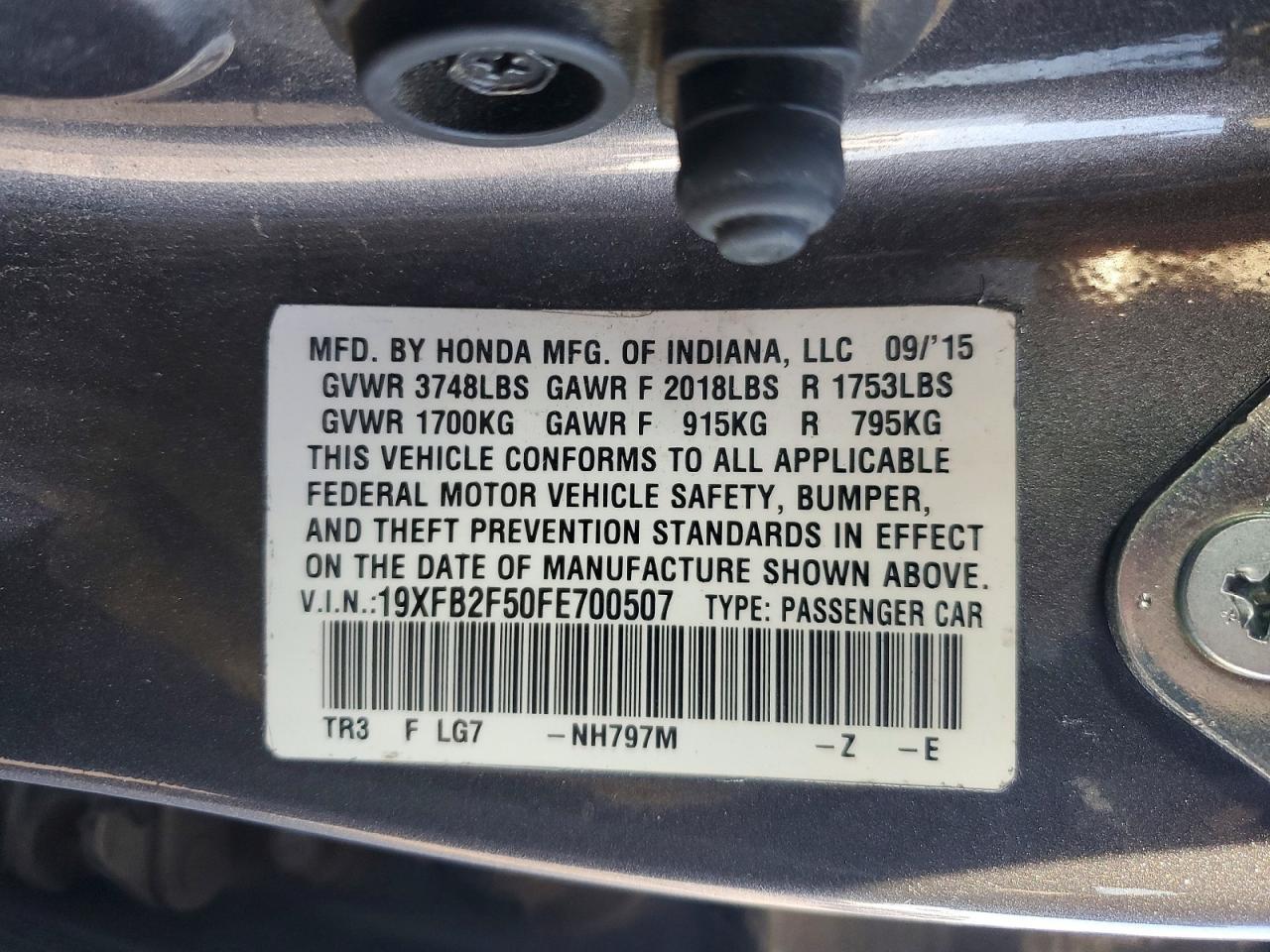 2015 HONDA CIVIC