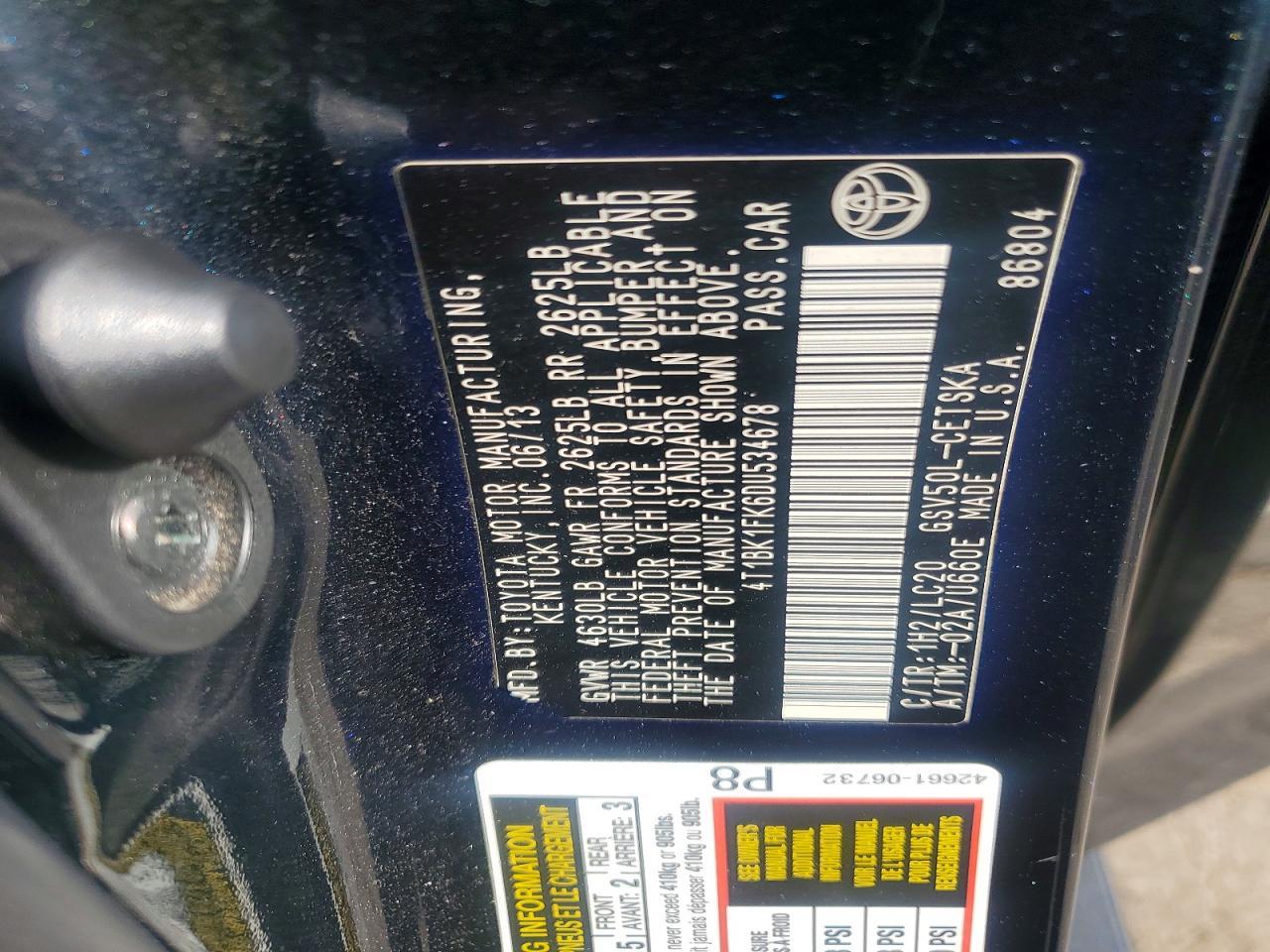 2013 TOYOTA CAMRY