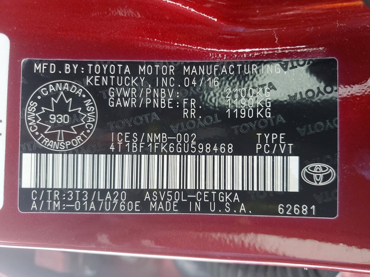 2016 TOYOTA CAMRY