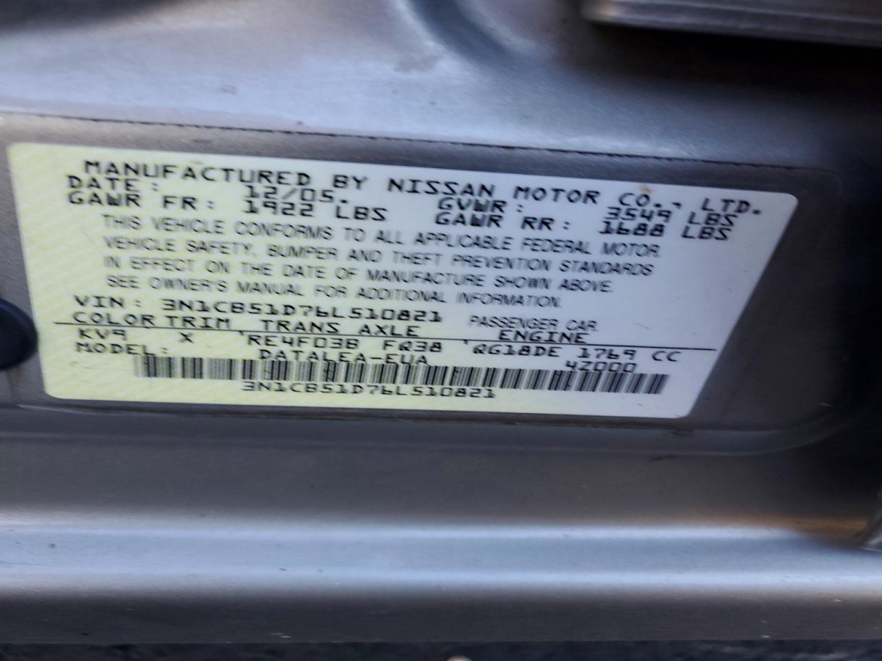 2006 NISSAN SENTRA