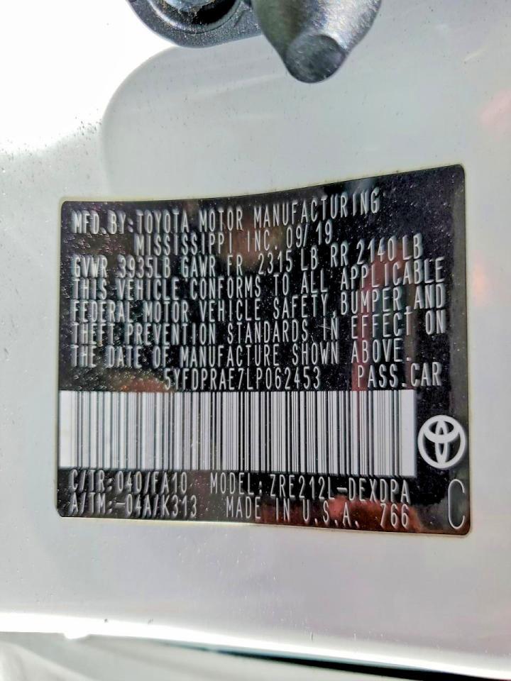 2020 TOYOTA COROLLA