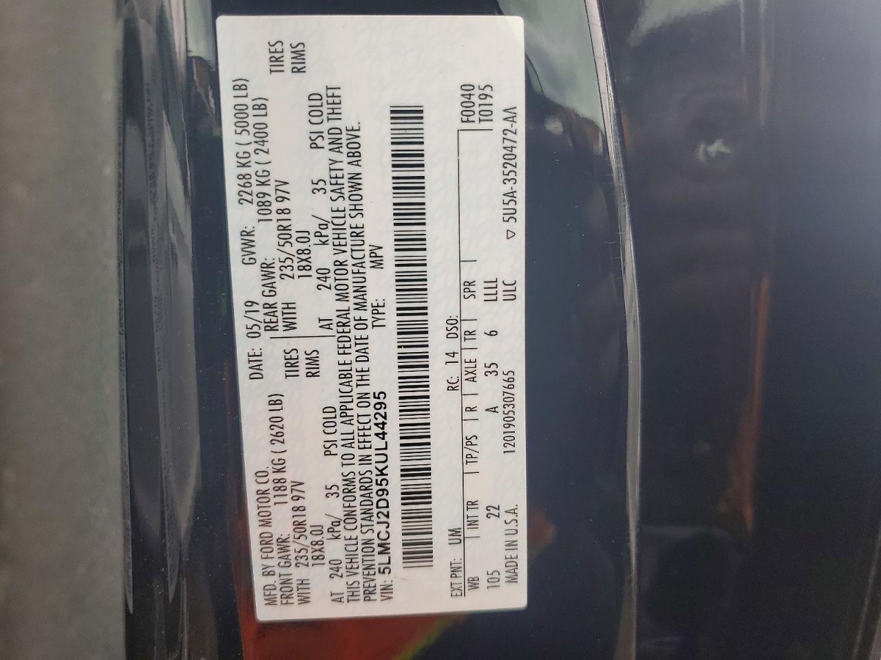 2019 LINCOLN MKC