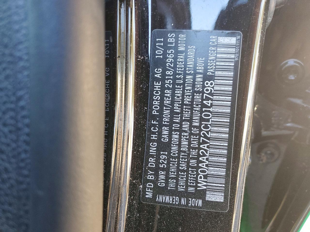 2012 PORSCHE Panamera