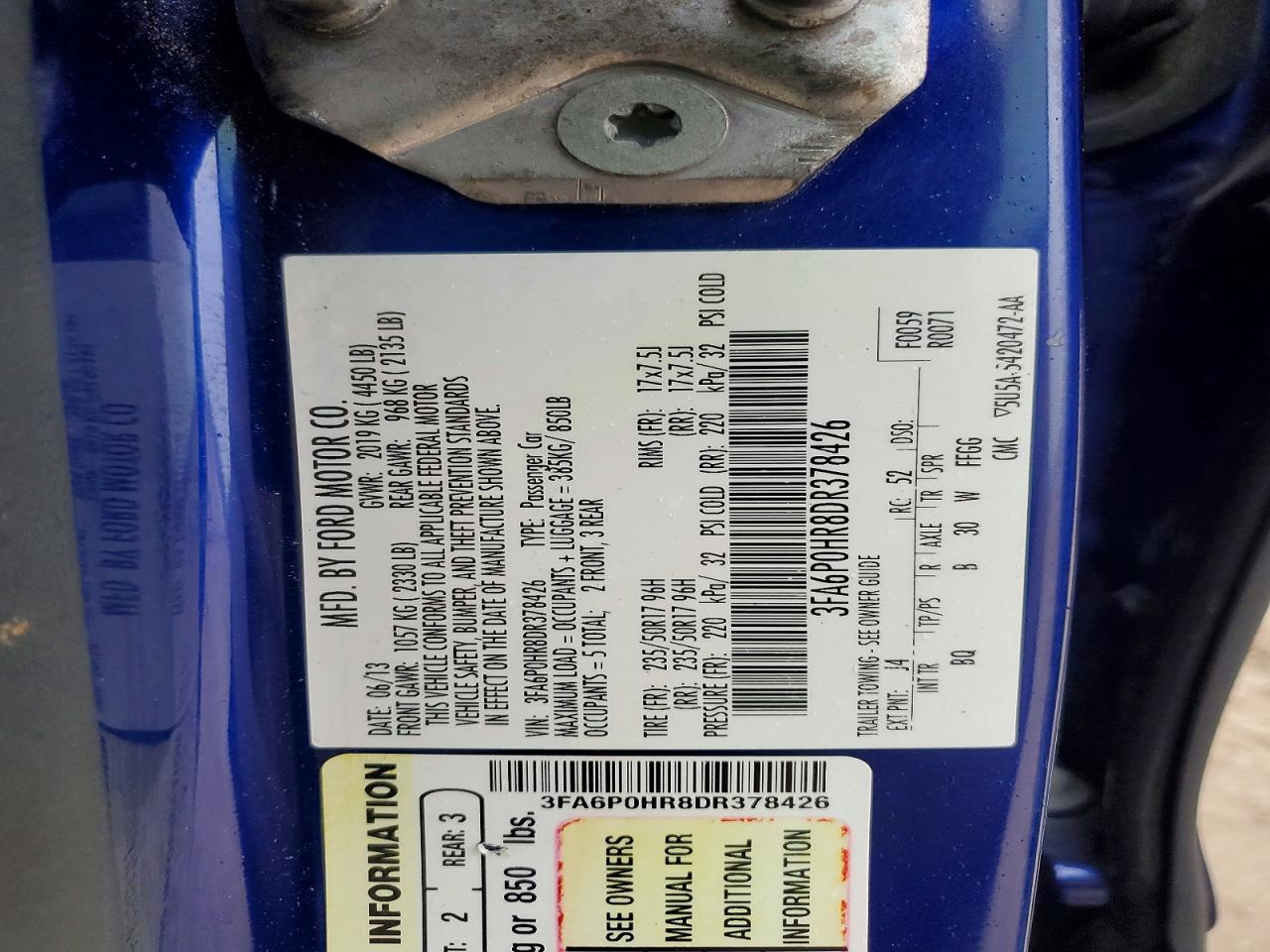 2013 FORD FUSION
