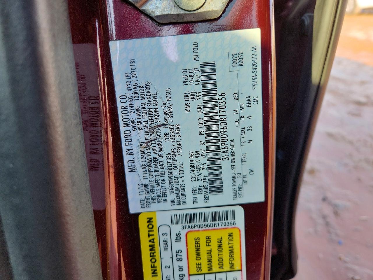 2013 FORD FUSION