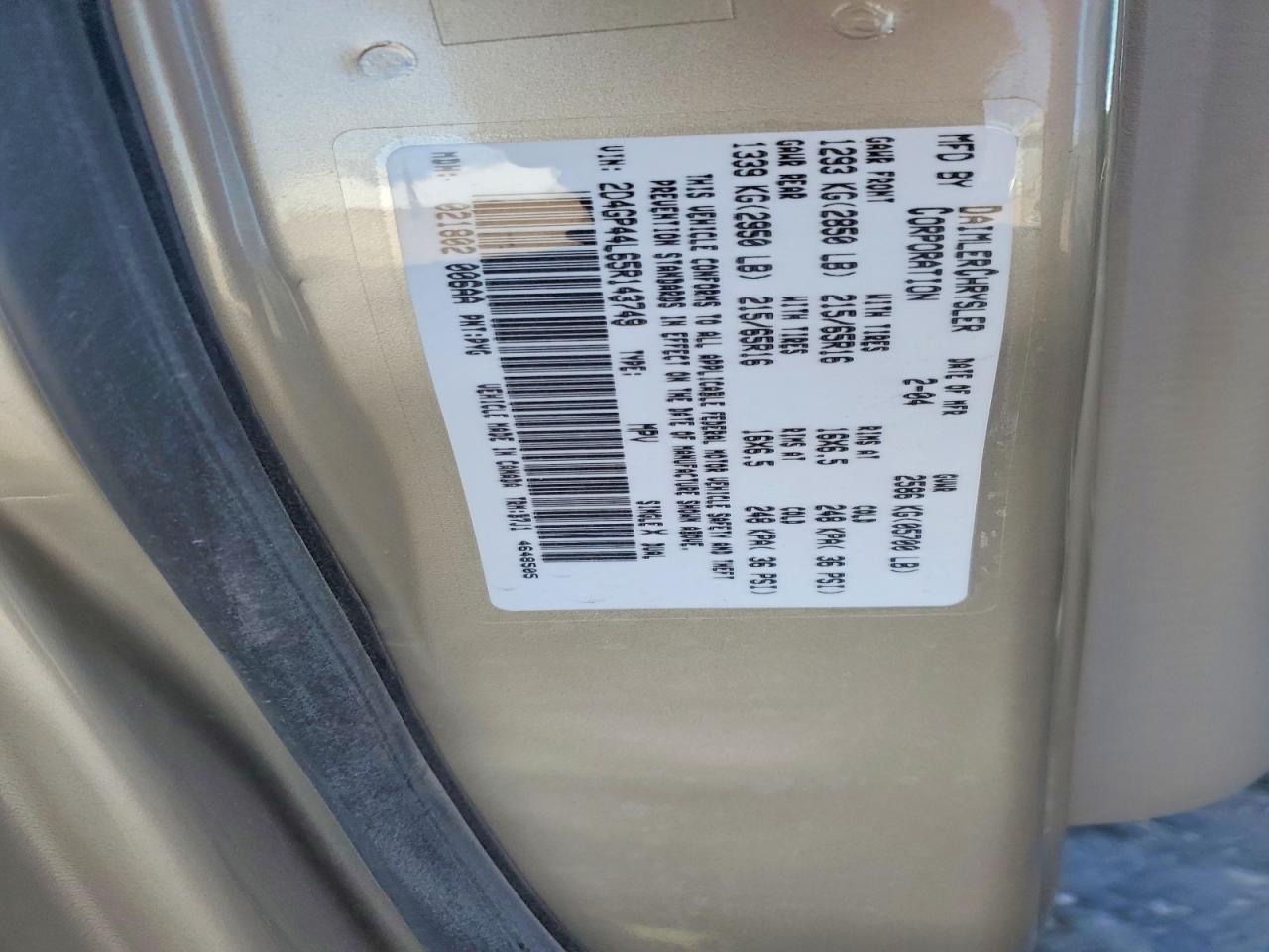 2005 DODGE GRAND CARAVAN