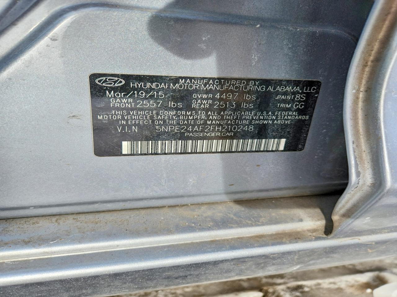 2015 HYUNDAI SONATA