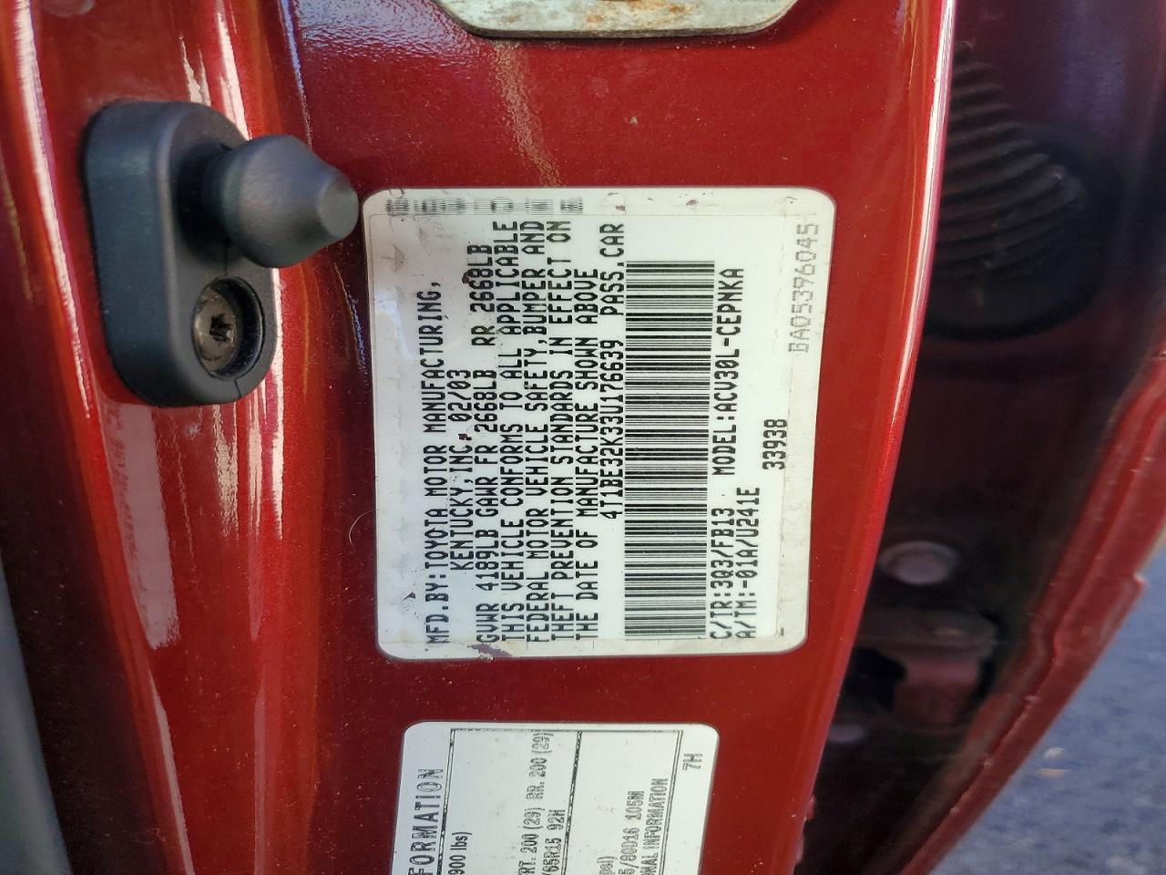 2003 TOYOTA CAMRY