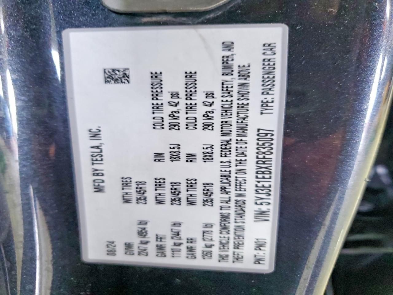 2024 TESLA MODEL 3