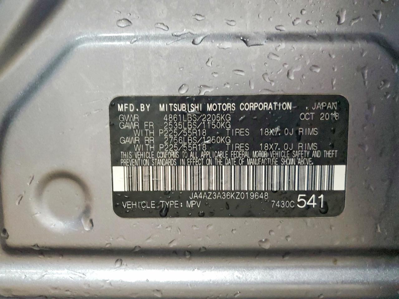 2019 MITSUBISHI outlander