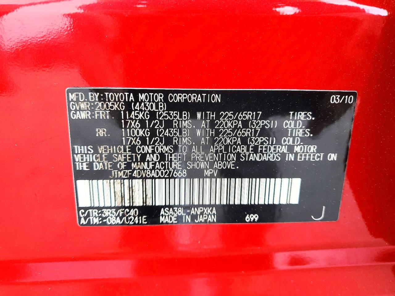 2010 TOYOTA RAV4