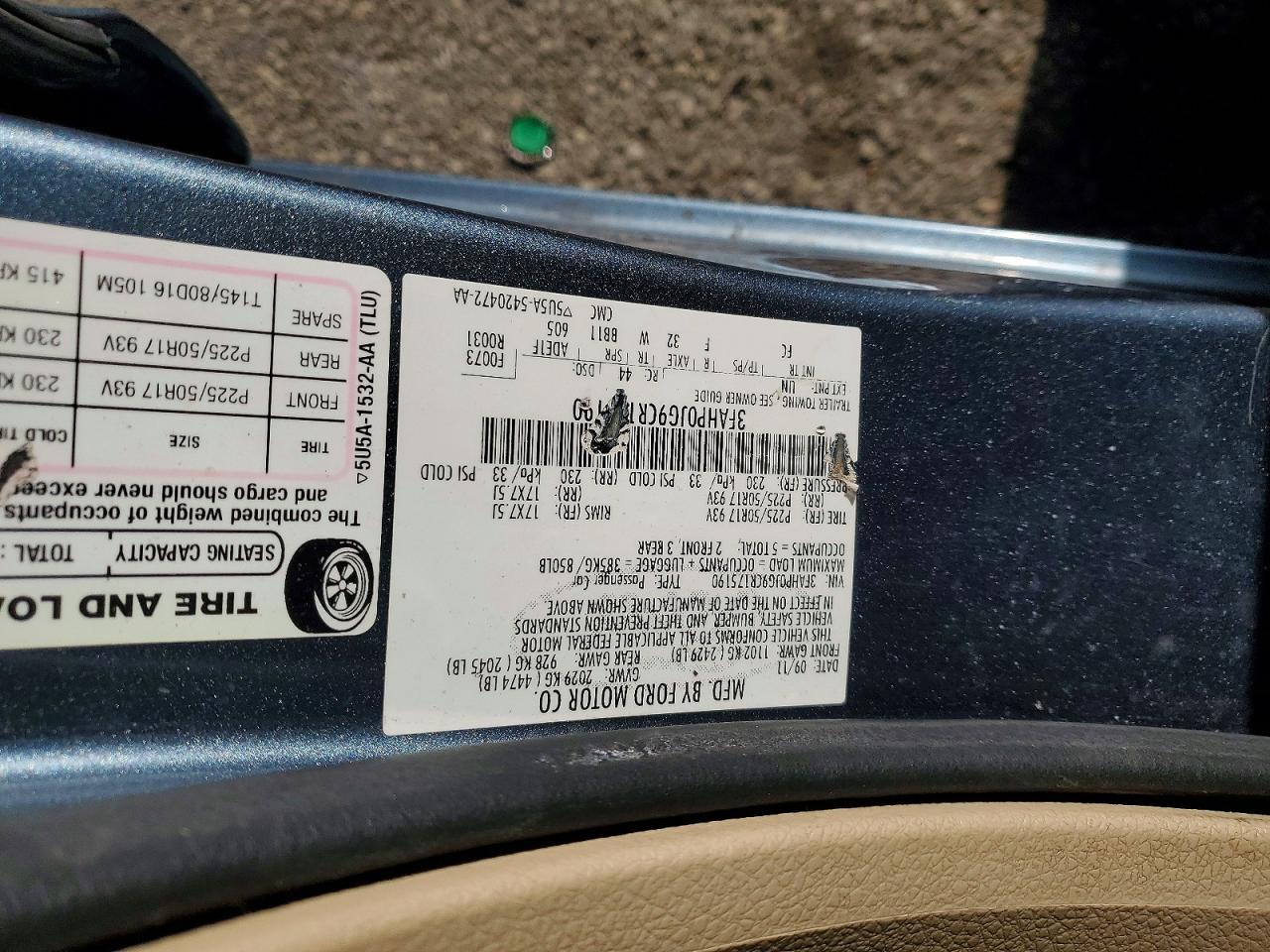 2012 FORD FUSION