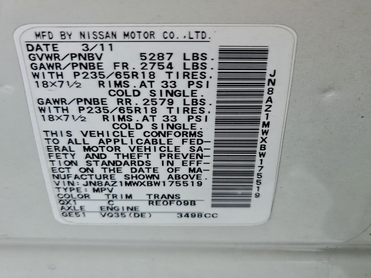 2011 NISSAN MURANO